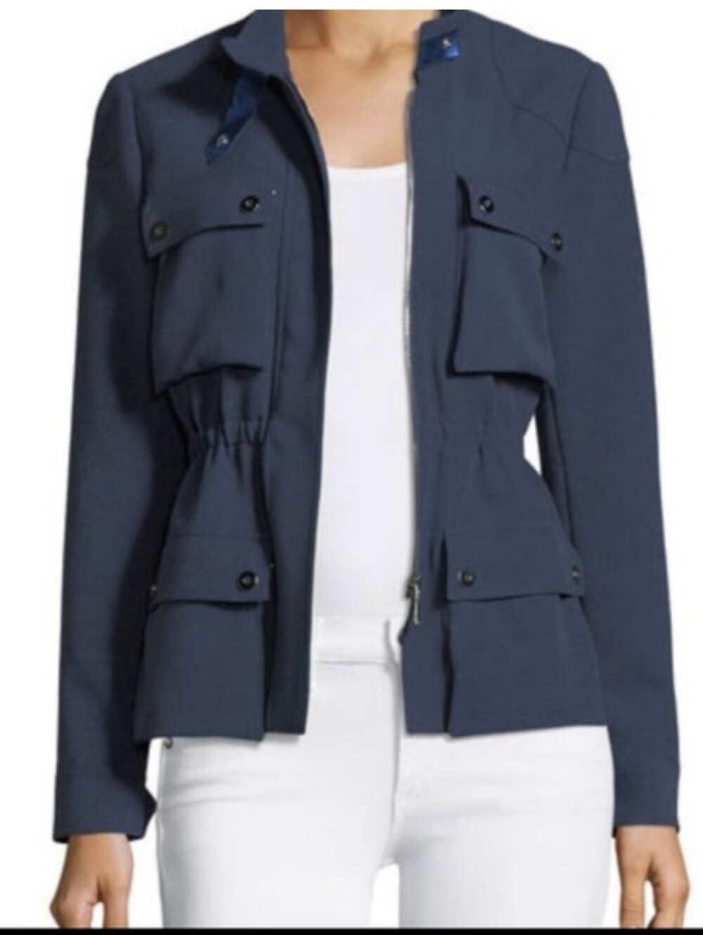 Elie Tahari Trevi Cargo Pocket Belted Utility Jacket